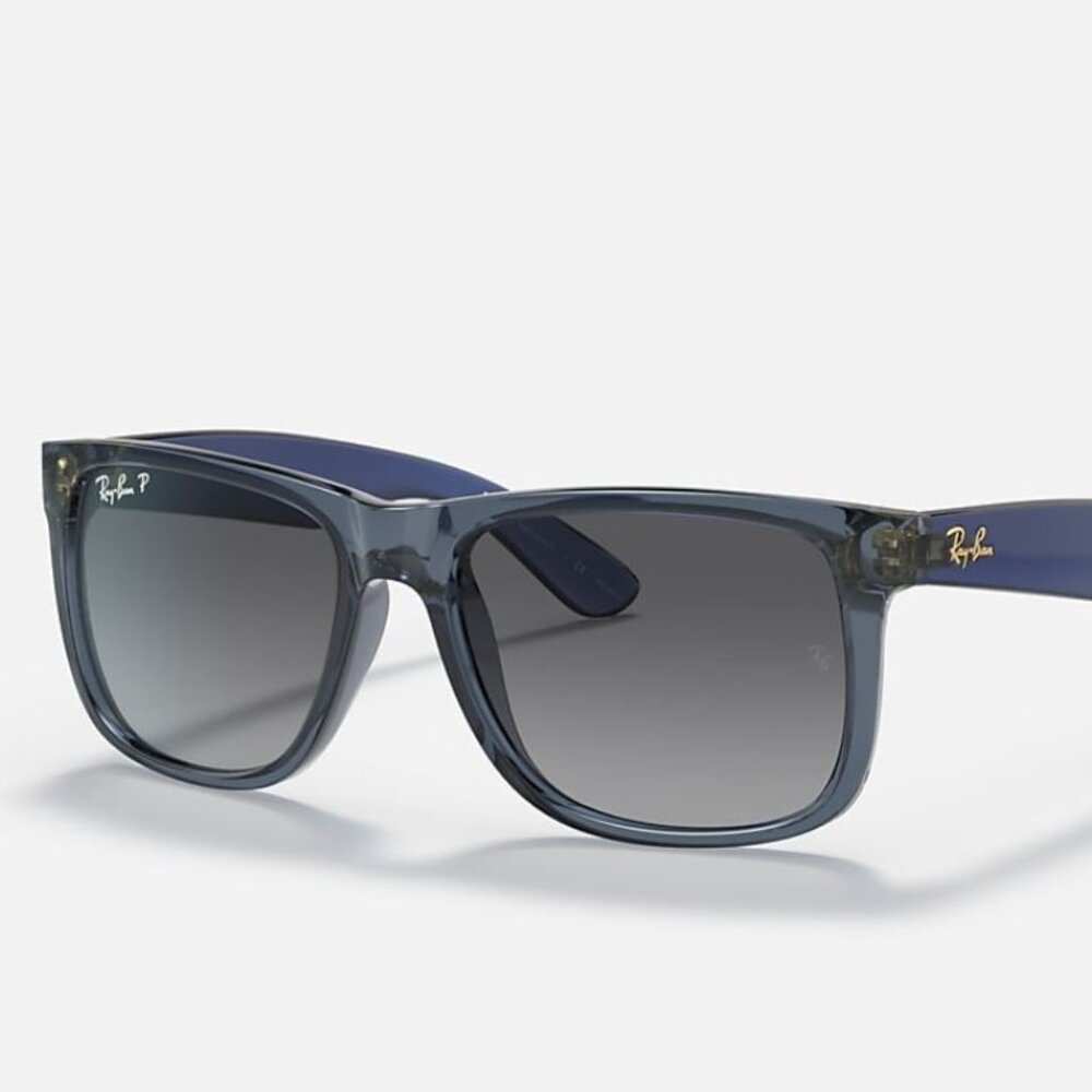 NEW! Ray-Ban RB4165 Polarized JUSTIN CLASSIC Men's Square Sunglasses Blue 6596T3
